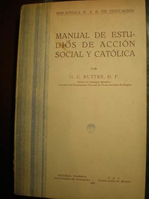 Imagen del vendedor de Manual de estudios de Accin Social y Catlica a la venta por Librera Antonio Azorn