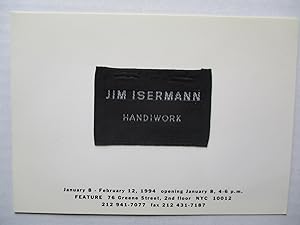 Imagen del vendedor de Jim Isermann Handiwork Feature 1994 Exhibition invite postcard a la venta por ANARTIST