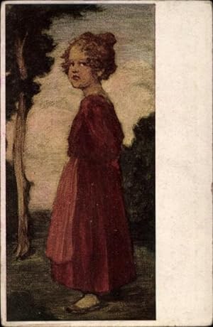 Künstler Ansichtskarte / Postkarte Zumbiusch, L. v., Die im roten Kleid