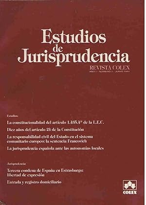 Imagen del vendedor de ESTUDIOS DE JURISPRUDENCIA. Ao I. Nm. 1. Junio 1992 a la venta por Librera Torren de Rueda