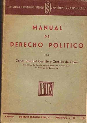 Imagen del vendedor de MANUAL DE DERECHO POLTICO a la venta por Librera Torren de Rueda