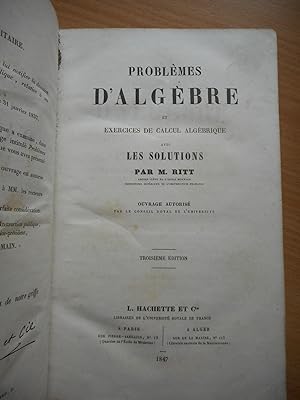 Seller image for Problemes d'algebre et exercices de calcul algebrique avecles solutions for sale by Frederic Delbos
