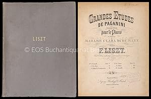 Grandes Etudes de Paganini transcrites pour le Piano et dédiées à Madame Clara Schumann.