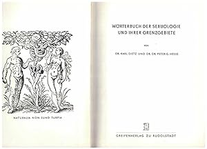 Bild des Verkufers fr Wrterbuch der Sexuologie und ihrer Grenzgebiete. zum Verkauf von Antiquariat & Buchhandlung Rose