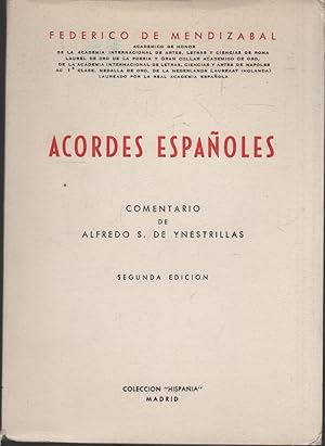 Immagine del venditore per ACORDES ESPAOLES Comentario de Alfredo S. de Ynestrillas. Coleccin Hispania. venduto da Librera Hijazo