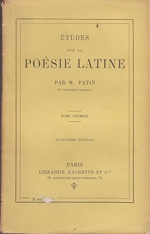 Seller image for ETUDES SUR LA POESIE LATINE ( TOME PREMIER) for sale by Librairie l'Aspidistra