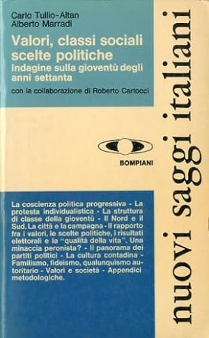 Seller image for Valori, classi sociali, scelte politiche. for sale by LIBET - Libreria del Riacquisto