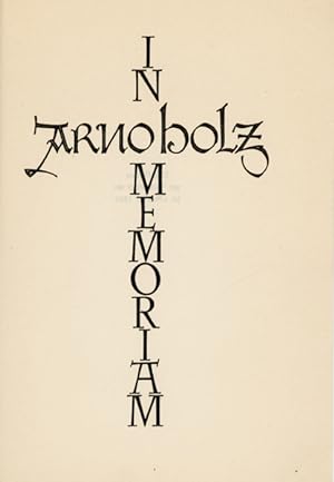 Seller image for In memoriam Arno Holz. Die Reden zur Totenfeier am 30. Oktober 1929. for sale by Georg Fritsch Antiquariat