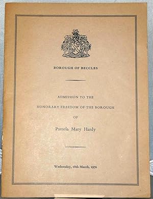 Bild des Verkufers fr Order of Proceedings on the Presentation of the Honorary Freedom of the Borough to Pamela Mary Hardy zum Verkauf von Besleys Books  PBFA