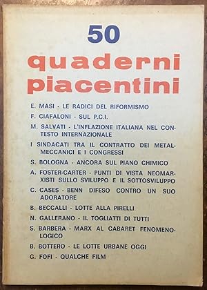 Quaderni Piacentini. N. 50, anno XII, luglio 1973