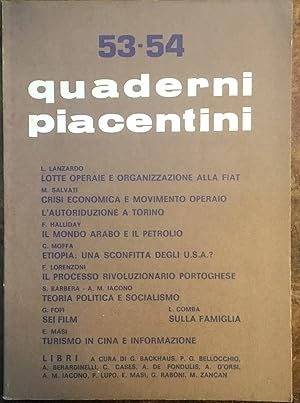 Quaderni Piacentini. N. 53-54, anno XIII, dicembre 1974