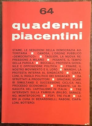 Quaderni Piacentini. N. 64, anno XVI, luglio 1977