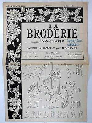 Bild des Verkufers fr La Broderie Lyonnaise. Journal de Broderies pour Trousseaux. No. 1151 - 1er Janvier 1958. zum Verkauf von Brbel Hoffmann