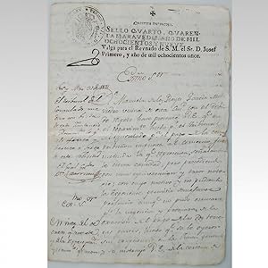 SELLOQUARTO QUARENTA MARAVEDIS AÑO DE 1809 (VALGA PARA EL REYNADO DE S. M. EL SR. D. JOSEF PRIMER...