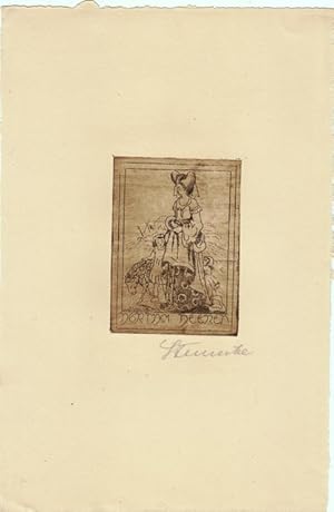 Imagen del vendedor de Hertha Heeren. Stehende in altspanischer Tracht, zwei Kinder und Schaf. a la venta por Antiquariat  Braun