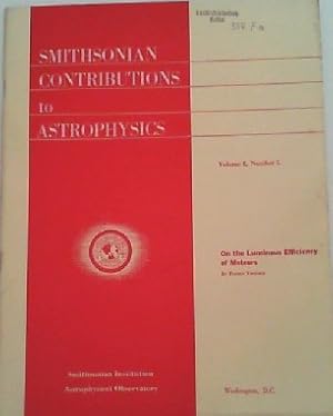 Bild des Verkufers fr Smithsonian Contributions to Astrophysics. Volume 8, Number 5. - 1965. On the Lumininous Efficiency of Meteors. zum Verkauf von Zellibooks. Zentrallager Delbrck