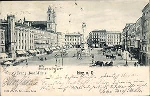 Ansichtskarte / Postkarte Linz an der Donau in Oberösterreich, Franz Josef Platz, Denkmal