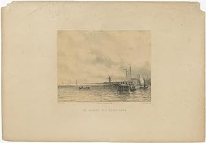 Antique Print of the Harbor of Harlingen by Koster (1858)