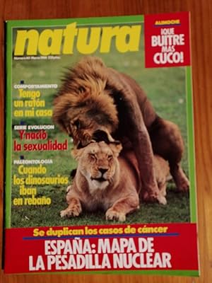 Natura [revista mensual]. Número 60, marzo 1988 : Se duplican los casos de cáncer : España : mapa...