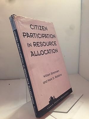 Image du vendeur pour Citizen Participation In Resource Allocation (Urban Policy Challanges) mis en vente par Earthlight Books
