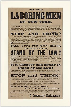 To the Laboring Men of New York