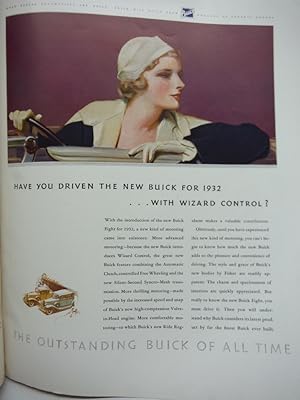 BUICK AUTOMOBILE COLOR ADVERTISING FORTUNE 1932