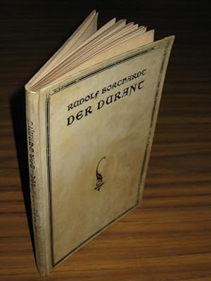 Imagen del vendedor de Der Durant. Ein Gedicht aus dem mnnlichen Zeitalter. a la venta por Antiquariat Carl Wegner