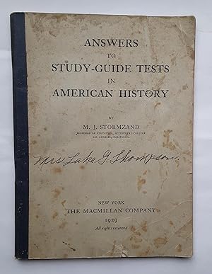 Answers To Study-Guide Tests in American History
