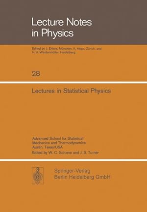 Immagine del venditore per Lectures in Statistical Physics. (=Lecture Notes in Physics ; 28). venduto da Antiquariat Thomas Haker GmbH & Co. KG