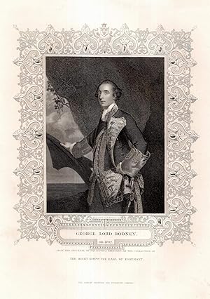 Bild des Verkufers fr Georg Lord Rodney. OB. 1792. Stahlstich-Portrt von Robinson nach Reynolds. zum Verkauf von Antiquariat Dennis R. Plummer