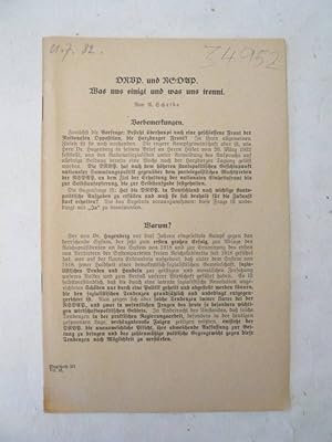 Bild des Verkufers fr DNVP. und NSDAP. Was uns einigt und was uns trennt. Flugschrift 367 / VII .32 zum Verkauf von Galerie fr gegenstndliche Kunst