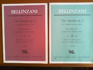 Bild des Verkufers fr Vier Sonaten op. 3 fr Altblockflte und Basso continuo. Heft I: Sonate Nr. 3 C-Dur und Sonata Nr. 4 g-Moll. Heft II: Sonata Nr. 8 c-Moll und Sonata Nr. 9 B-Dur. Zusammen 2 Hefte. Partitur und 2 Stimmen. Herausgegeben von Hugo Ruf. N 3524 und 3525. zum Verkauf von Buch-Galerie Silvia Umla