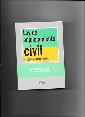 Imagen del vendedor de Ley de Enjuiciamiento Civil y legislacion complementaria / Civil Procedure Act and complementary legislation a la venta por Papel y Letras