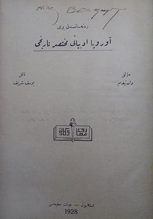 Rönesans'tan beri Avrupa edebiyati muhtasar tarihi. [= Précis d'histoire littéraire de l'Europe d...