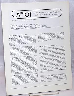 CAFIOT: Committee for Academic Freedom in the Israeli Occupied Territories [single issue of the n...