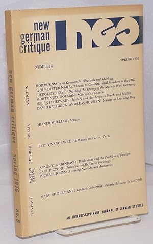 Image du vendeur pour New German Critique: An Interdisciplinary Journal of German Studies; Number 8, Spring 1976 mis en vente par Bolerium Books Inc.