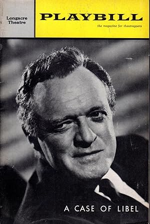 Seller image for Playbill: Volume 1, Number 1, January, 1964: Featuring the Longacre Theatre Presentation of "A Case of Libel" for sale by Dorley House Books, Inc.