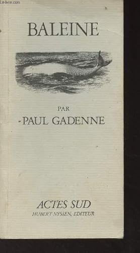 Bild des Verkufers fr Baleine zum Verkauf von Le-Livre