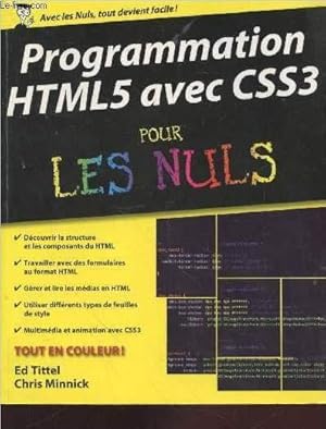 Seller image for Programmation HTML 5 avec CSS3 pour les nuls for sale by Le-Livre