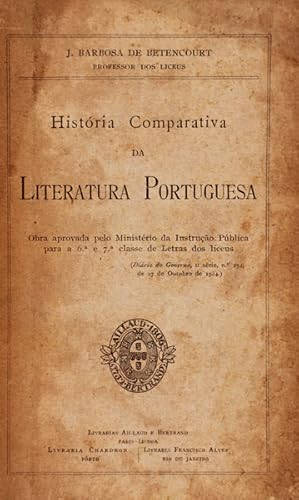 HISTÓRIA COMPARATIVA DA LITERATURA PORTUGUESA.