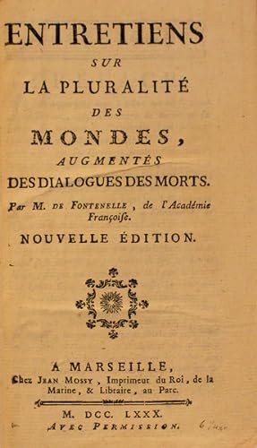 ENTRETIENS SUR LA PLURALITÉ DES MONDES,