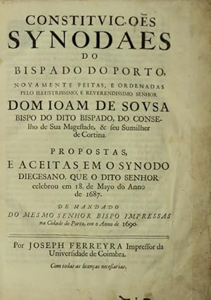 CONSTITVIÇOES SYNODAES DO BISPADO DO PORTO,