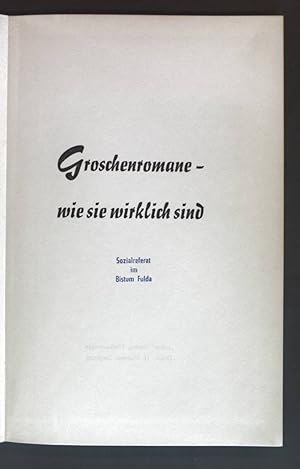 Seller image for groschenromane - wie sie wirklich sind: Kleine kleckserei Kritik. for sale by books4less (Versandantiquariat Petra Gros GmbH & Co. KG)