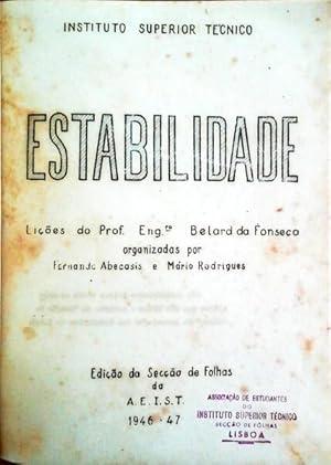 Image du vendeur pour ESTABILIDADE. mis en vente par Livraria Castro e Silva