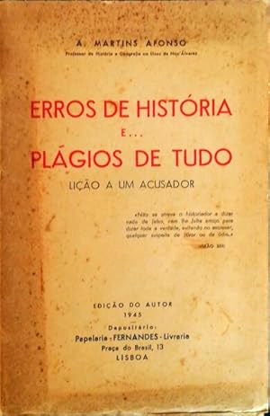 Seller image for ERROS DE HISTRIA E. PLGIOS DE TUDO. for sale by Livraria Castro e Silva