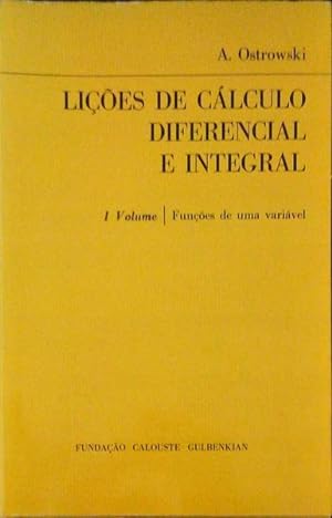 Bild des Verkufers fr LIES DE CLCULO DIFERENCIAL E INTEGRAL. [3 VOLS. 1. EDIO] zum Verkauf von Livraria Castro e Silva