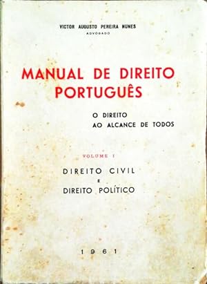 Bild des Verkufers fr MANUAL DE DIREITO PORTUGUS. zum Verkauf von Livraria Castro e Silva