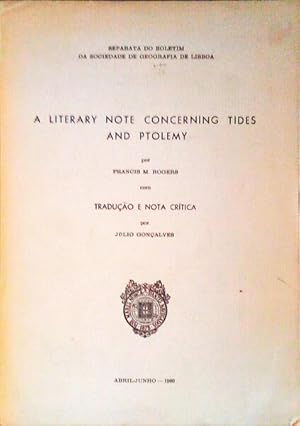 A LITERARY NOTE CONCERNING TIDES AND PTOLOMY.