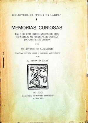 MEMÓRIAS CURIOSAS EM QUE, POR ESTES ANNOS DE 1778, SE ACHAM AS PRINCIPAES COUSAS DA CORTE DE LISBOA.
