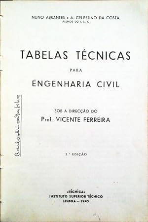 Image du vendeur pour TABELAS TCNICAS PARA ENGENHARIA CIVIL. [2. EDIO] mis en vente par Livraria Castro e Silva